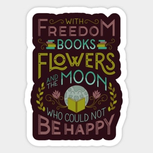 Flowers and the Moon Sticker